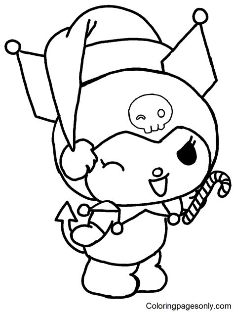 hello kitty coloring pages kuromi